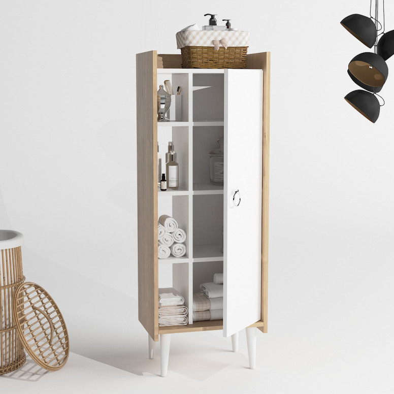 Dulap Pentru Baie LagomoodRuby Oak-Alb - 4 | YEO