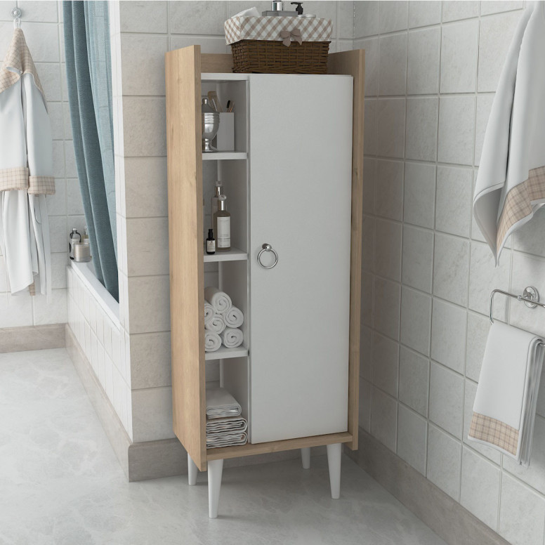 Dulap Pentru Baie LagomoodRuby Oak-Alb