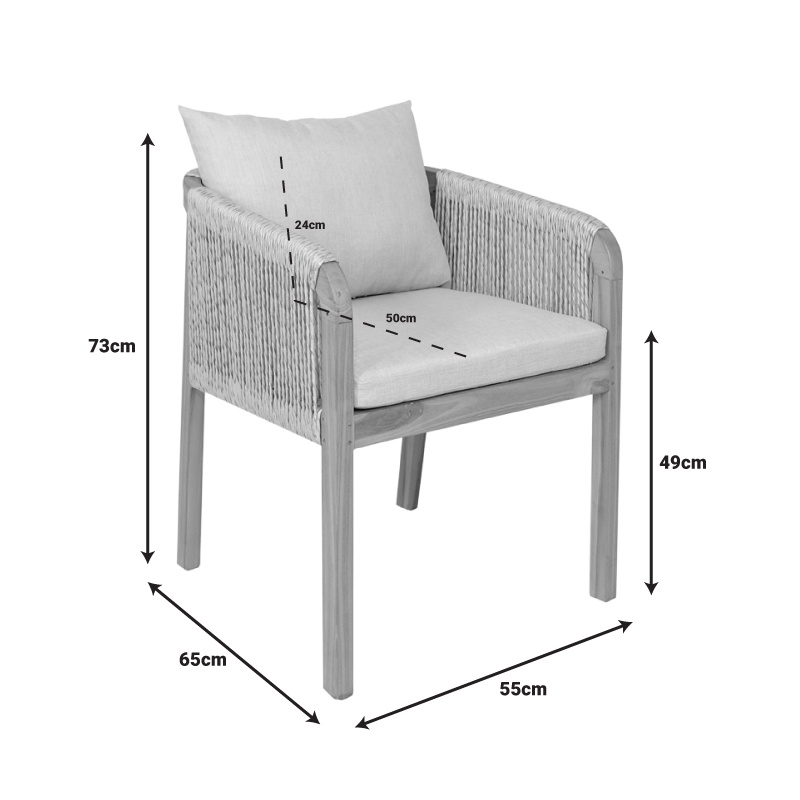 Fotoliu de gradina Clarin Boho Pako World Natural 55x65x73 cm