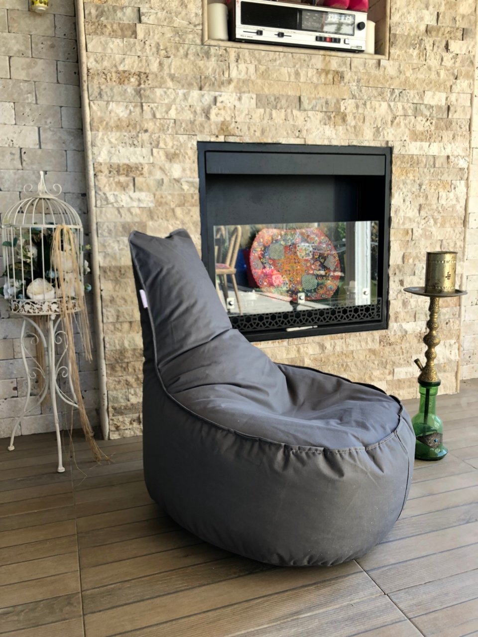 Fotoliu de gradina puf beanbag Aktif Gri - 1 | YEO