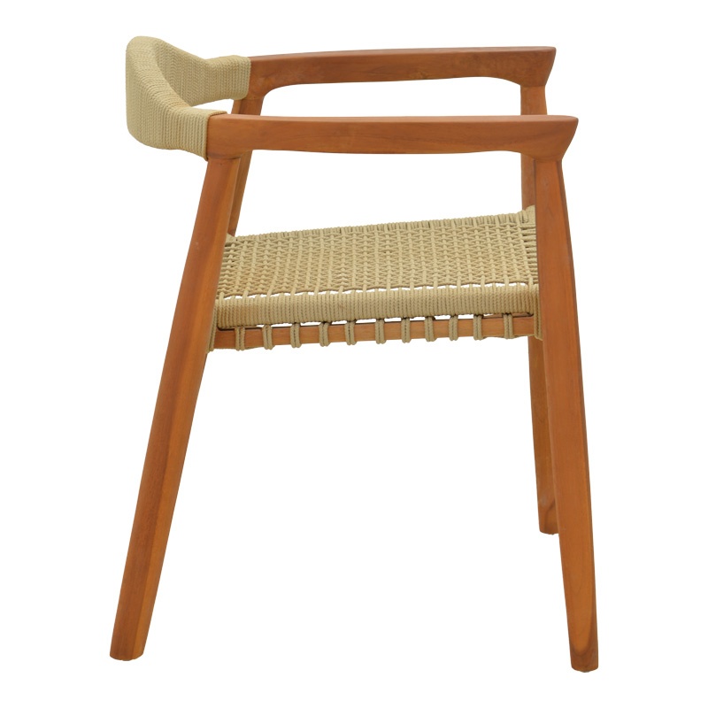 Fotoliu Ganny Boho, Pako World, Lemn de tec, Natural, 61x58x71 cm - 3 | YEO