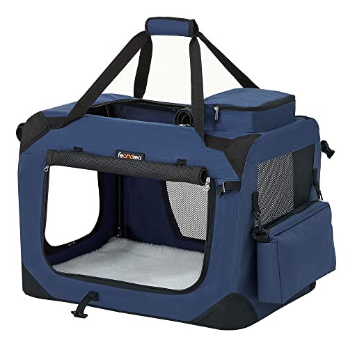 Geanta de transport animale, Feandrea, Albastru-Negru, 50.0x35.0x35.0 cm
