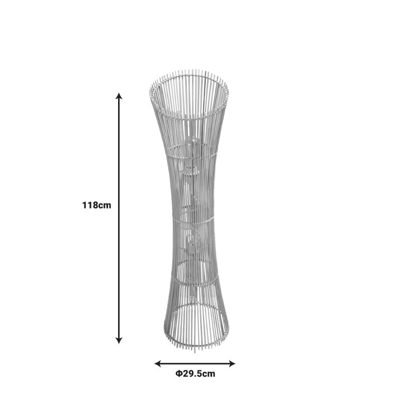 Lampadar Gion E27 bambus culoare naturala 29.5x29.5x118 cm