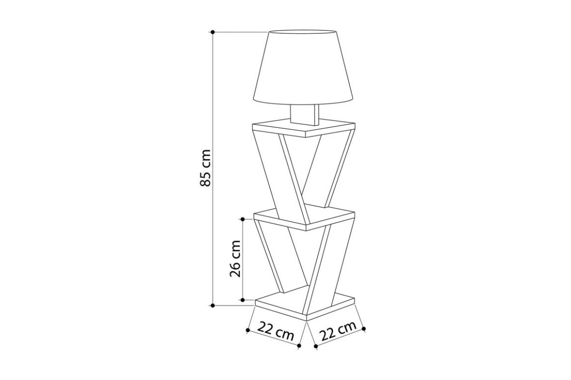 Lampadar PWL-1231, E27, Maro 22x22x85cm - 2 | YEO