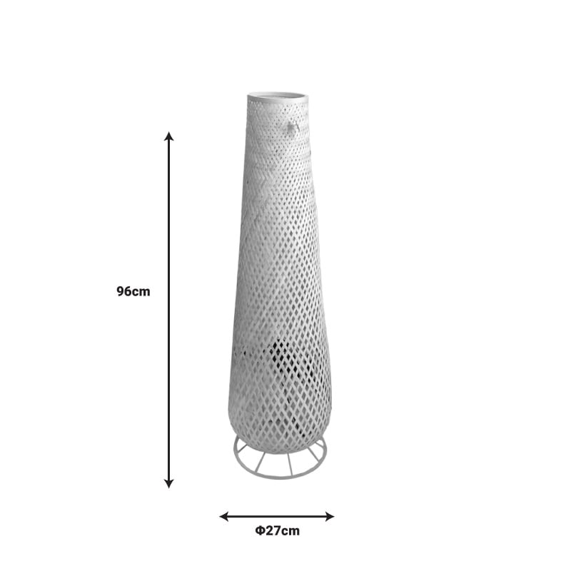 Lampadar Solian E27 din bambus culoare naturala 27x27x96 cm - 2 | YEO