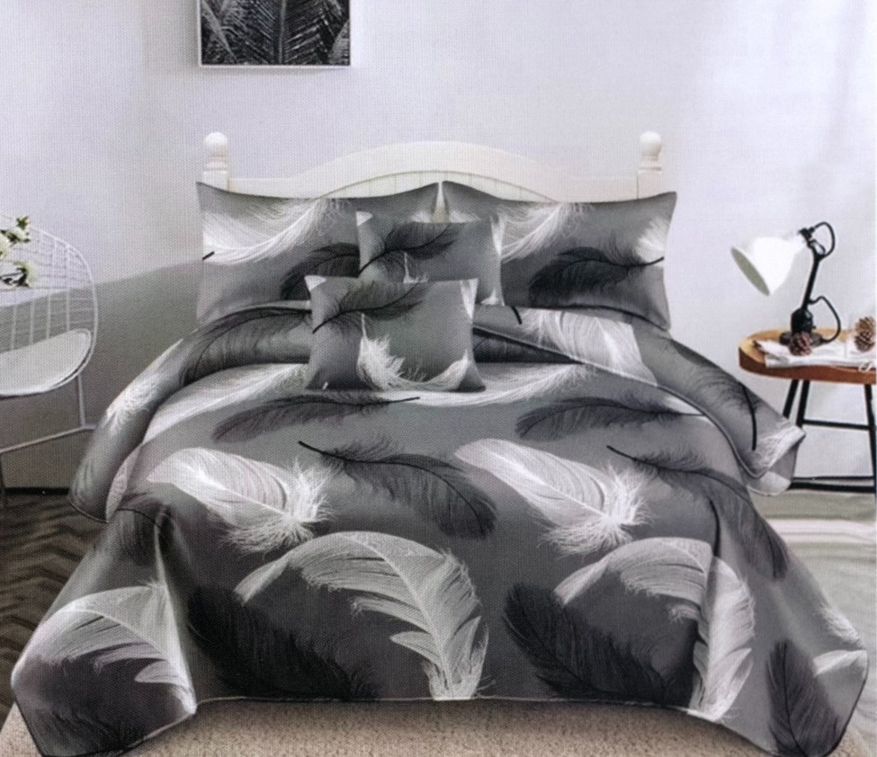 Lenjerie cocolino cu elastic 180x200 Black Illusion (Cocolino)