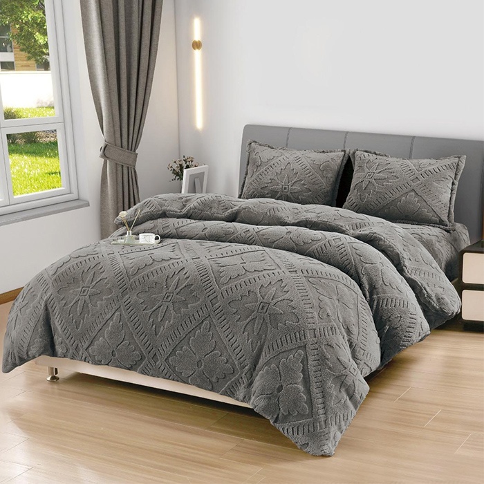 Lenjerie cocolino cu elastic 180x200 Sigma V15 Gri inchis (Cocolino)