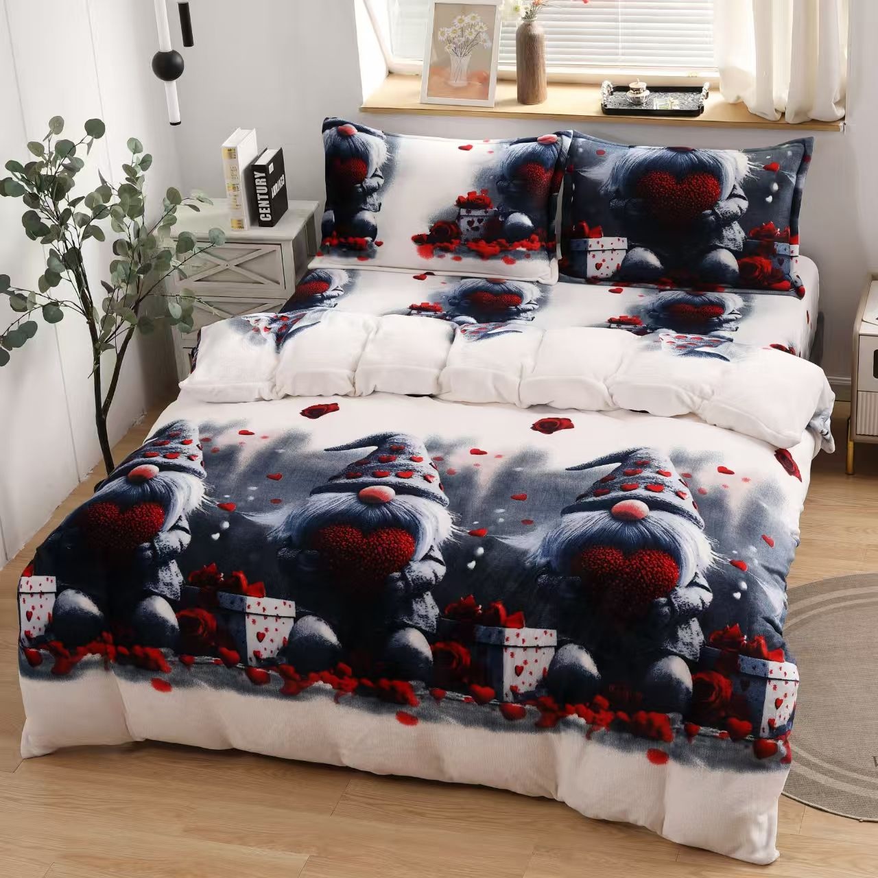 Lenjerie Craciun cu Elastic 180x200 Christmas V101 (Cocolino)