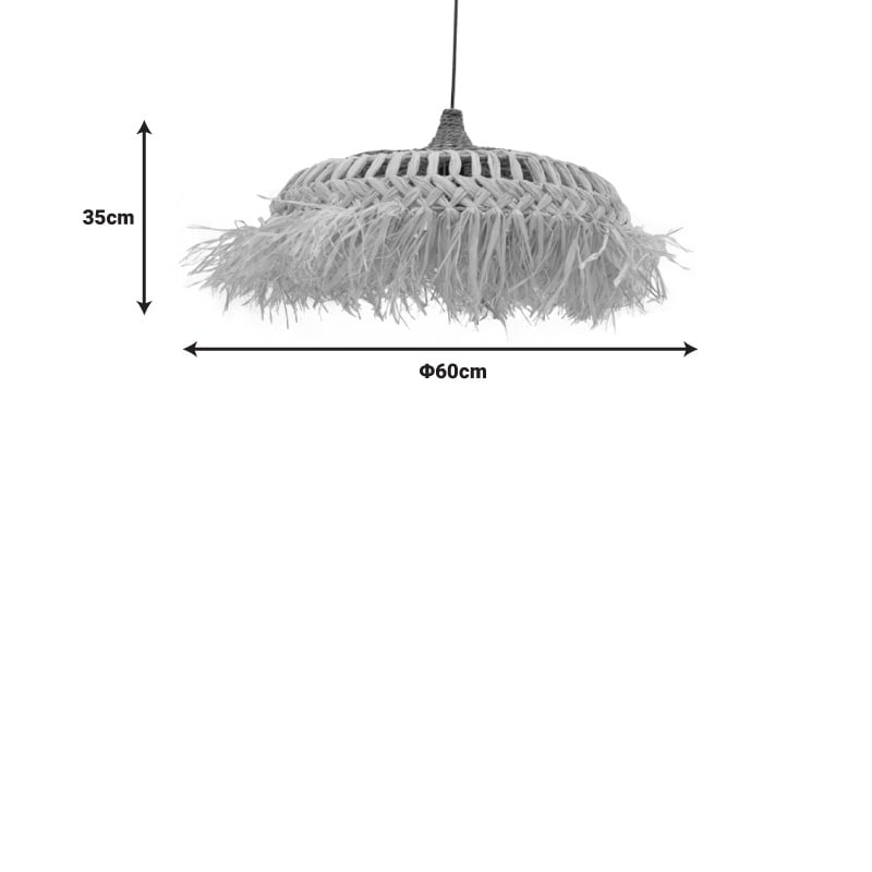 Lustra Borobe din fibre eco culoare naturala 60x60x35+ cm - 2 | YEO