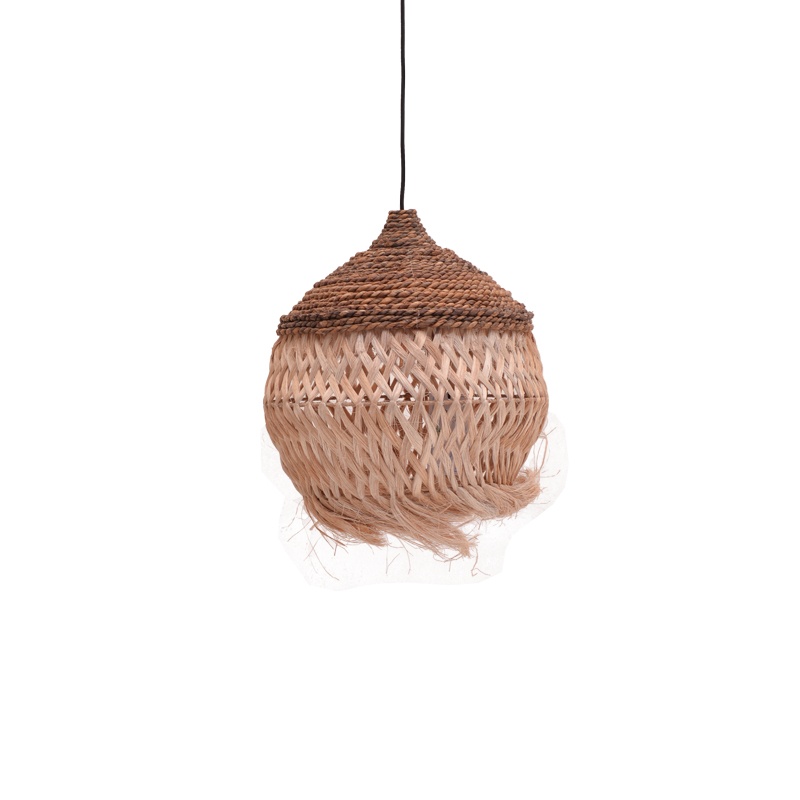 Lustra Fiorine abaca culoare naturala 35x35x45+ cm