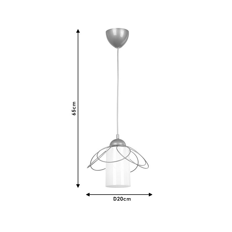 Lustra PWL-1056 E27 in alb-auriu de culoare antica D20x65cm - 2 | YEO