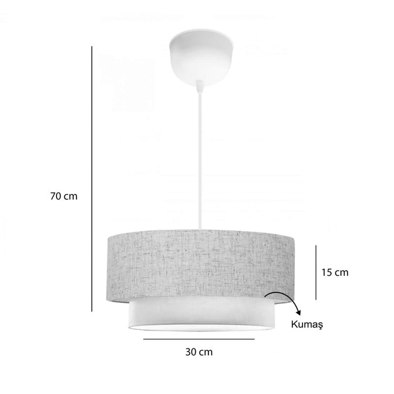Lustra Sombre tesatura crem 30x15x70 cm - 1 | YEO