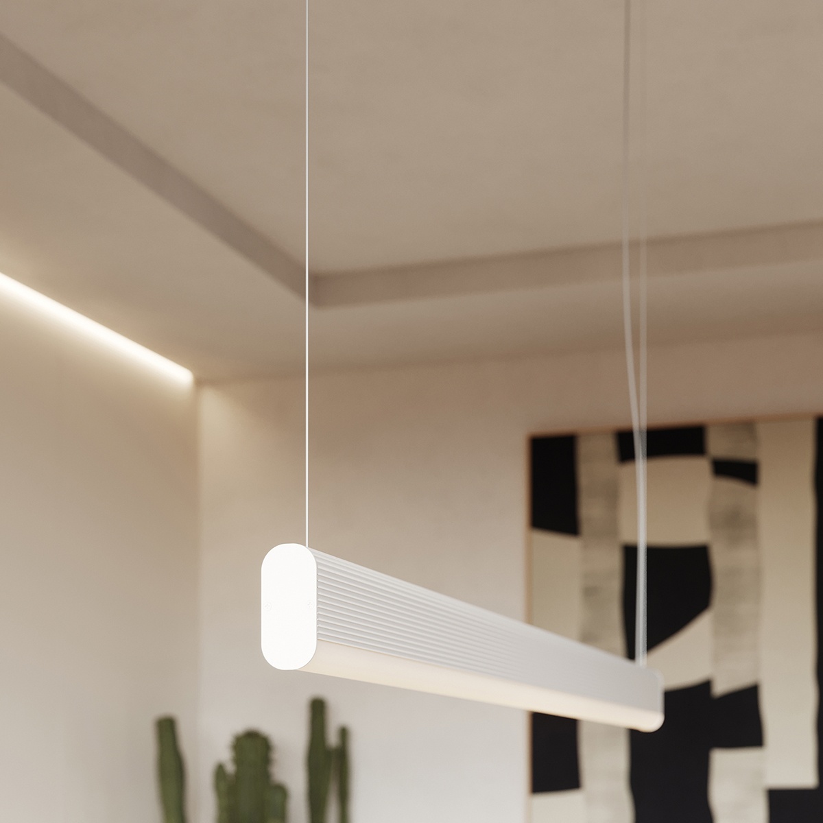 Lustra suspendata LED Farge Alb 4000K 120x8x150 cm