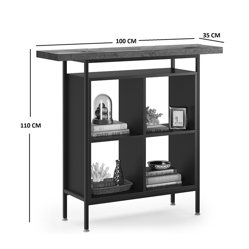 Masa de bar Stolik, Pako World, Nuc-Negru, 100x35x110 cm