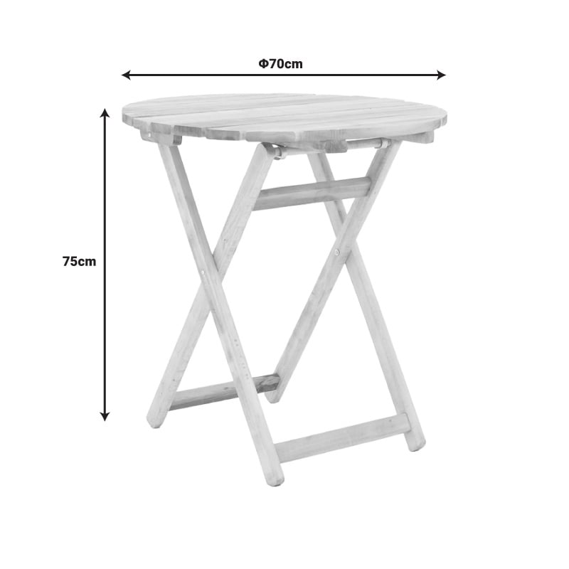 Masa de gradina Letna din lemn de fag solid culoare naturala 70x70x75 cm