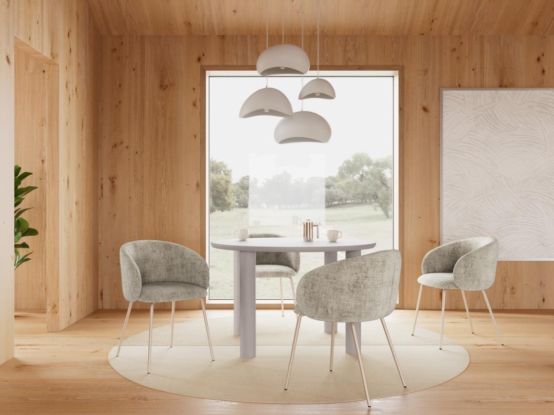 Masa dining Magee, Gri, 75x120x120 cm - Imagine 3