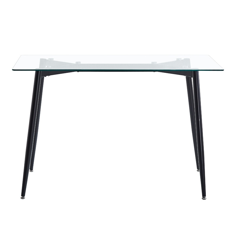 Masa dining Quana, Pako World, Sticla, Picioare negre, 120x70x75 cm - 2 | YEO