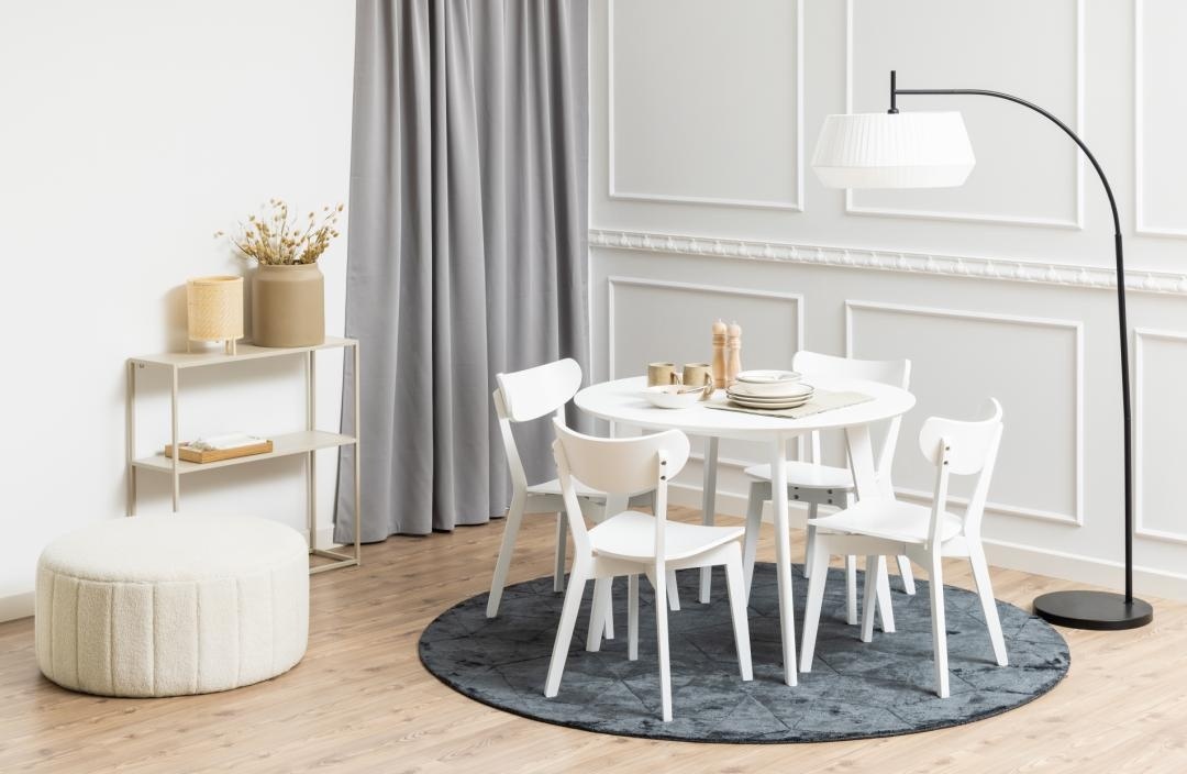 Masa dining Roxby, Alb, 76x105x105 cm - Imagine 2