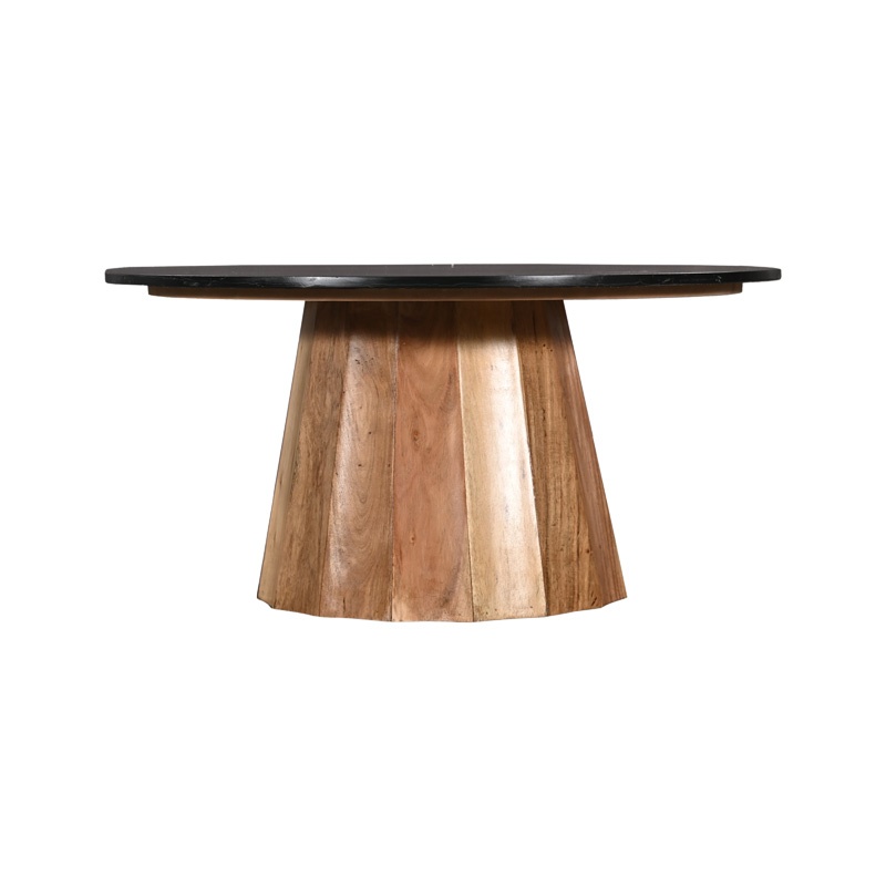 Masuta de cafea Ezerdian boho Negru 90x90x45 cm - 2 | YEO