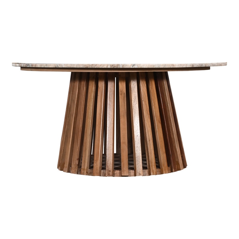 Masuta de cafea Mable boho Maro 100x100x45 cm - 2 | YEO