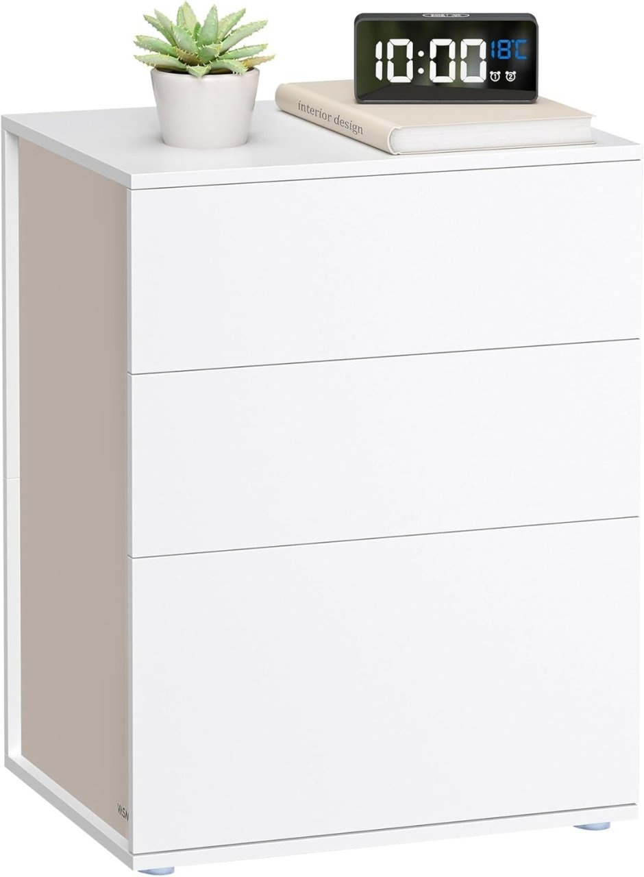 Noptiera Vasagle Alb 45x35x58.7 cm