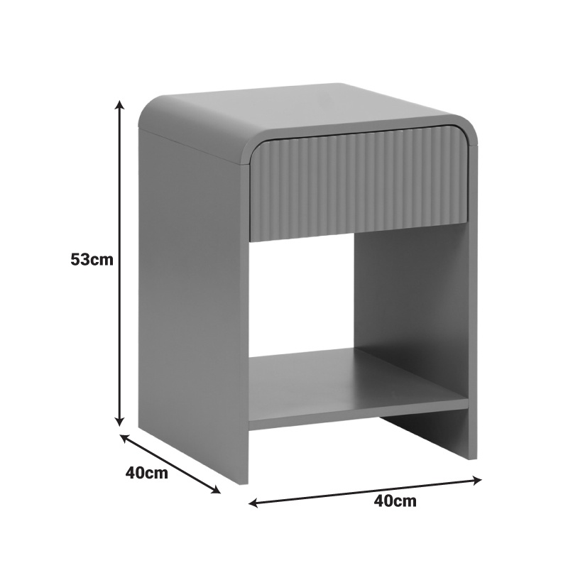 Noptiera Zeplen Gri 40x40x53 cm