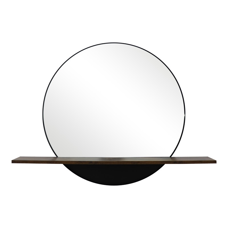Oglinda cu raft Salmin, Pako World, Negru, 80x10x60 cm