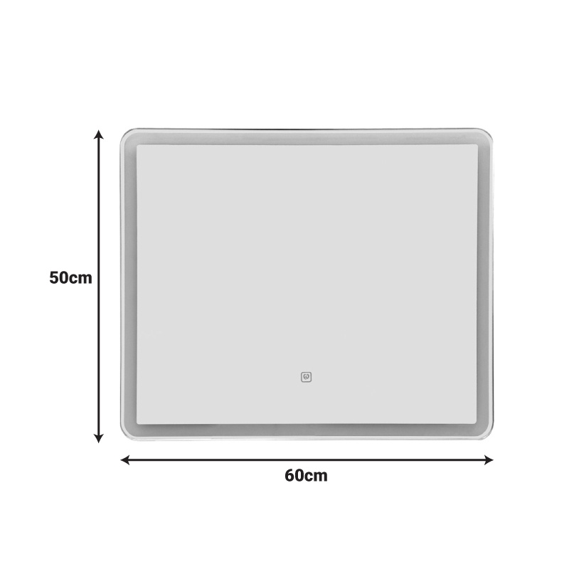 Oglinda LED Quadrou Transparent 60x3x50 cm