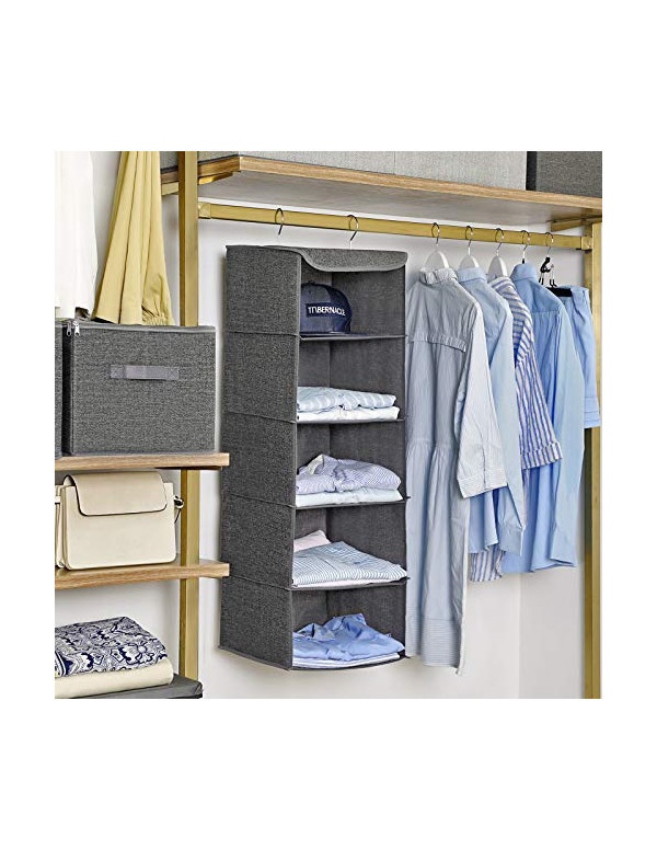 Organizator pentru garderoba, Songmics, RYCH06G, Gri - 2