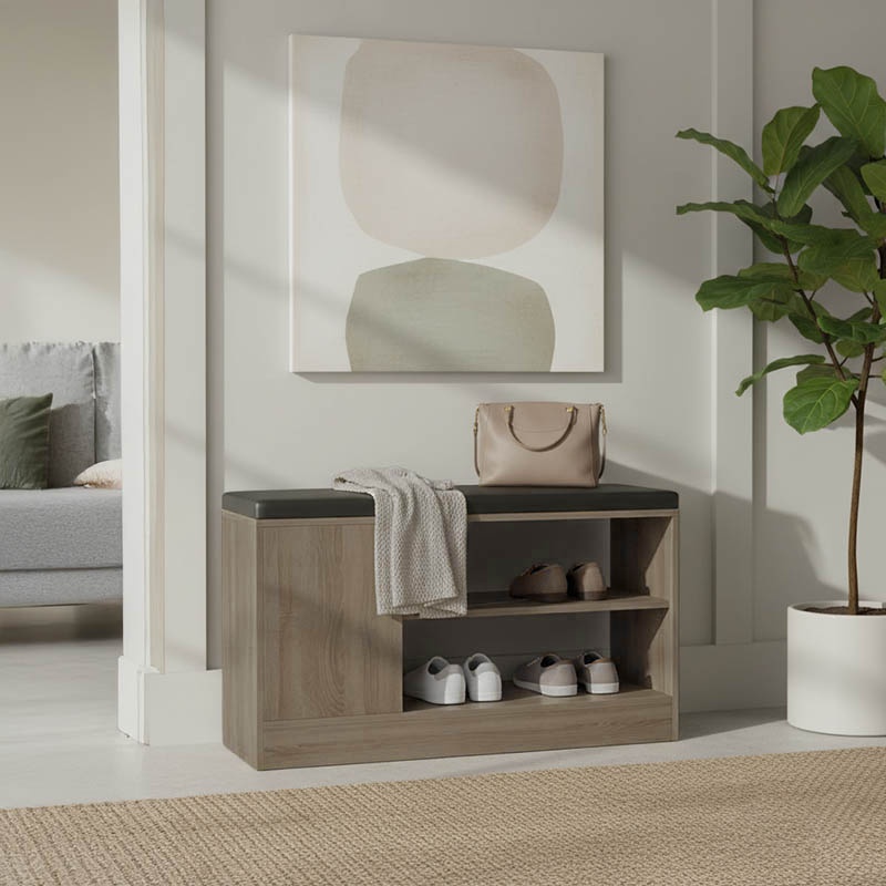 Pantofar bancheta cu depozitare Deboule Bej 90x30x46 cm