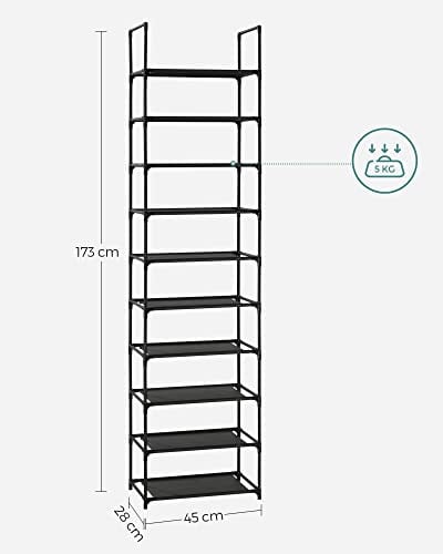 Pantofar, Songmics, Negru, 45x28x173 cm - 3 | YEO