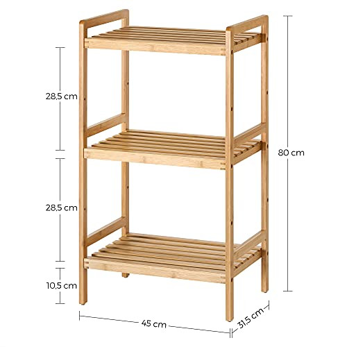 Raft baie, Songmics, Natural, 45x31.5x79.5 cm - 3 | YEO