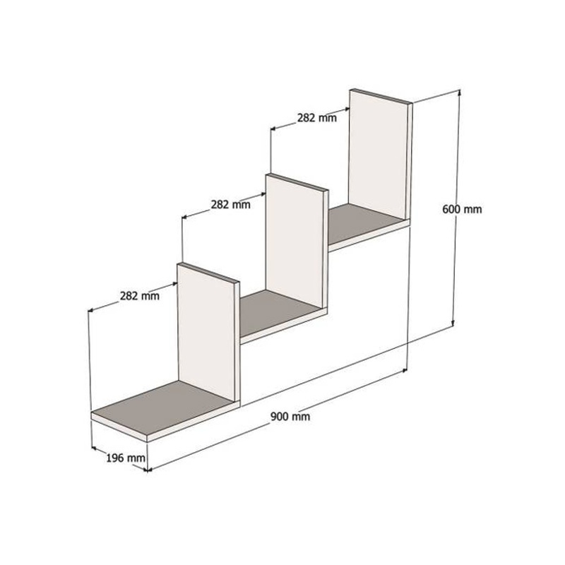 Raft de perete Mauer, Pako World, Antracit, 90x19x60 cm