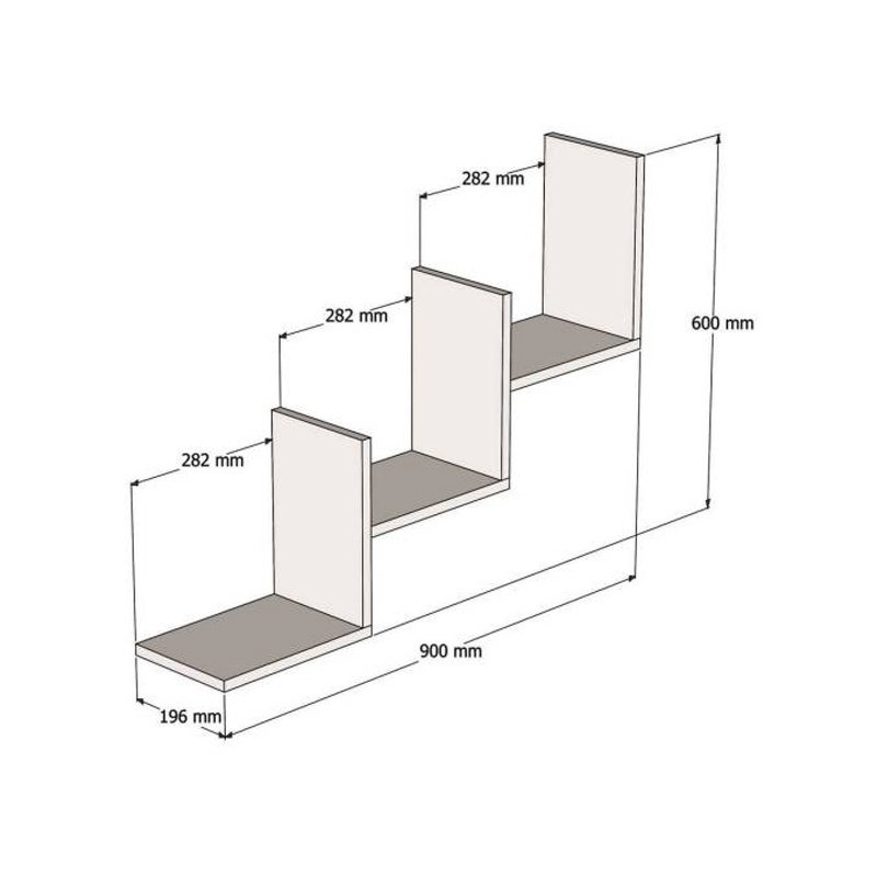 Raft de perete Mauer, Pako World, Nuc, 90x19x60 cm