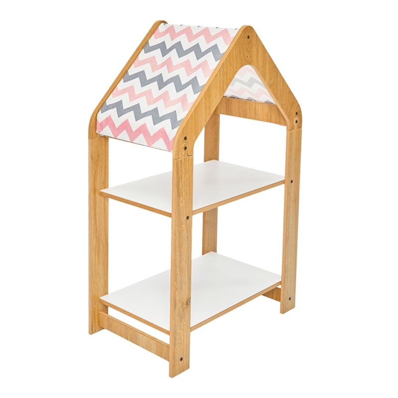 Raft Montessori Zoilen natural alb roz mdf 57x34x70 cm