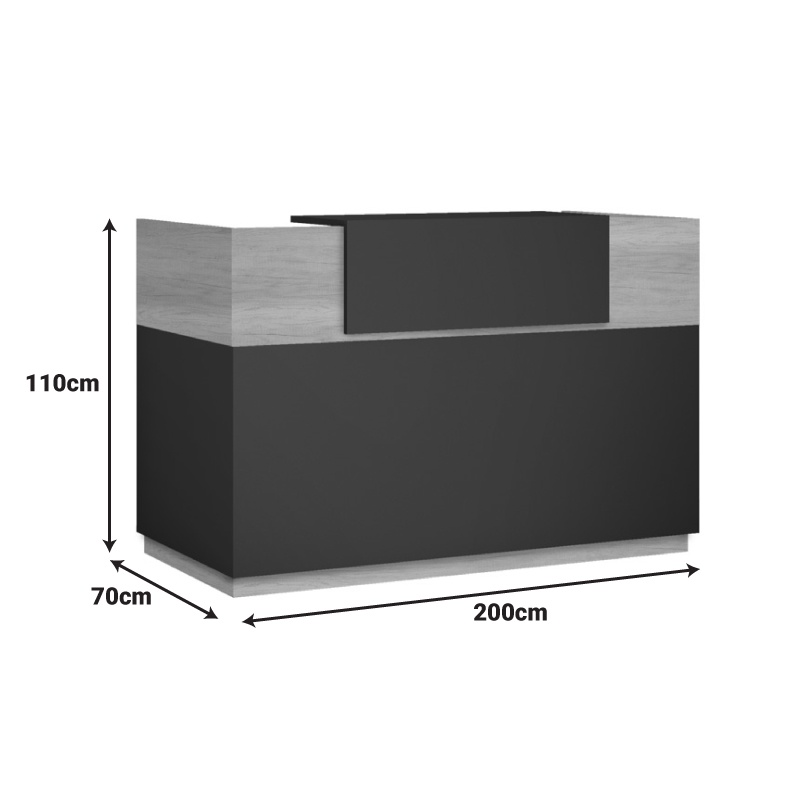 Receptie birou Lotus Antracit 200x70x110 cm