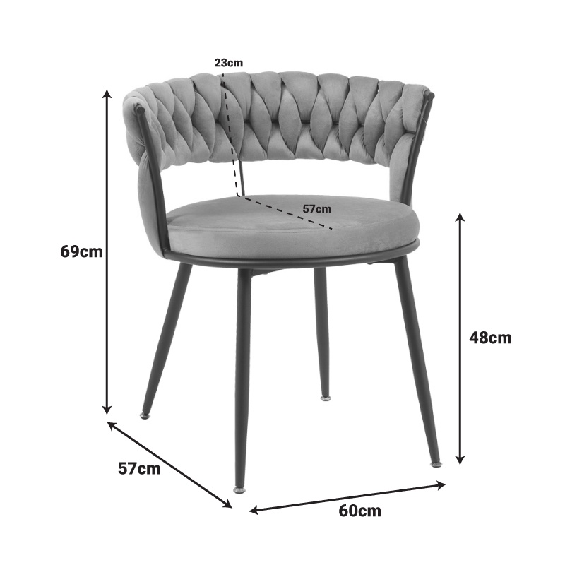 Scaun Alkia Galben 60x57x68 cm