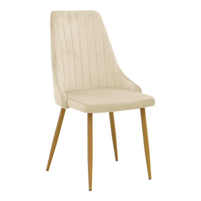 Scaun Azori, Pako World, Catifea, Bej, 49x55x85 cm