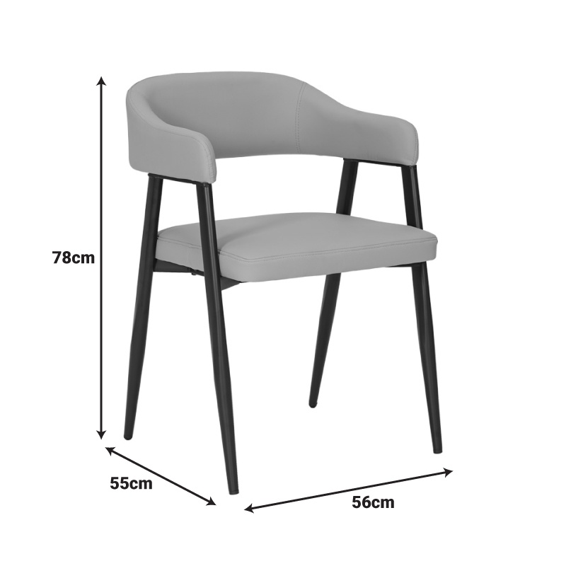Scaun cu brate Sezan Gri inchis 56x55x78 cm - 1 | YEO