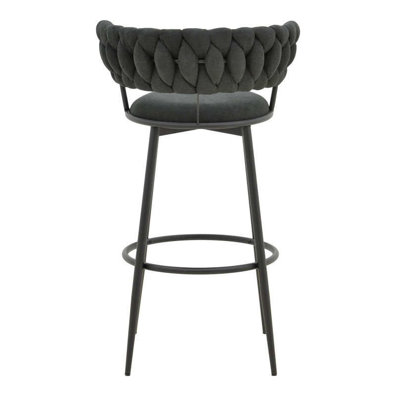 Scaun de bar Alkia I Negru 50x56x95 cm - 4 | YEO