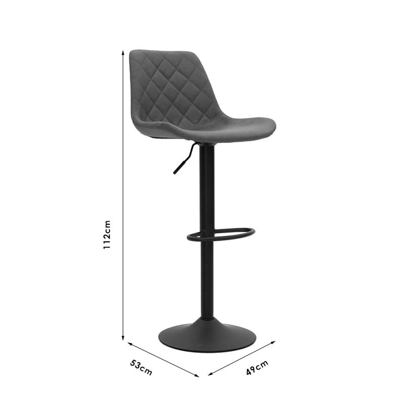 Scaun de bar Libra piele ecologica negru - metal