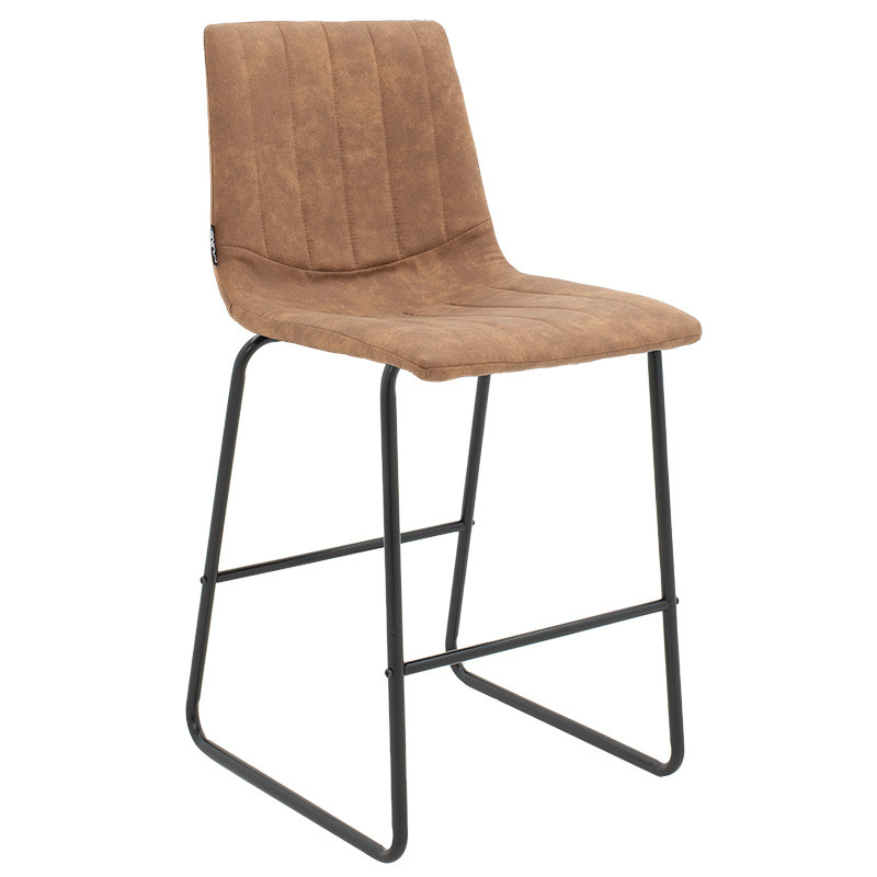 Scaun de bar Picioare de metal negru Desirable - material de culoare maro antic