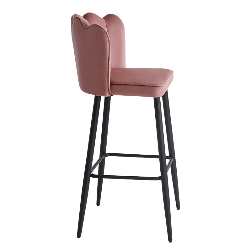 Scaun de bar Velvi, Pako World, Catifea Mar putred, 46x45x105 cm - 2 | YEO