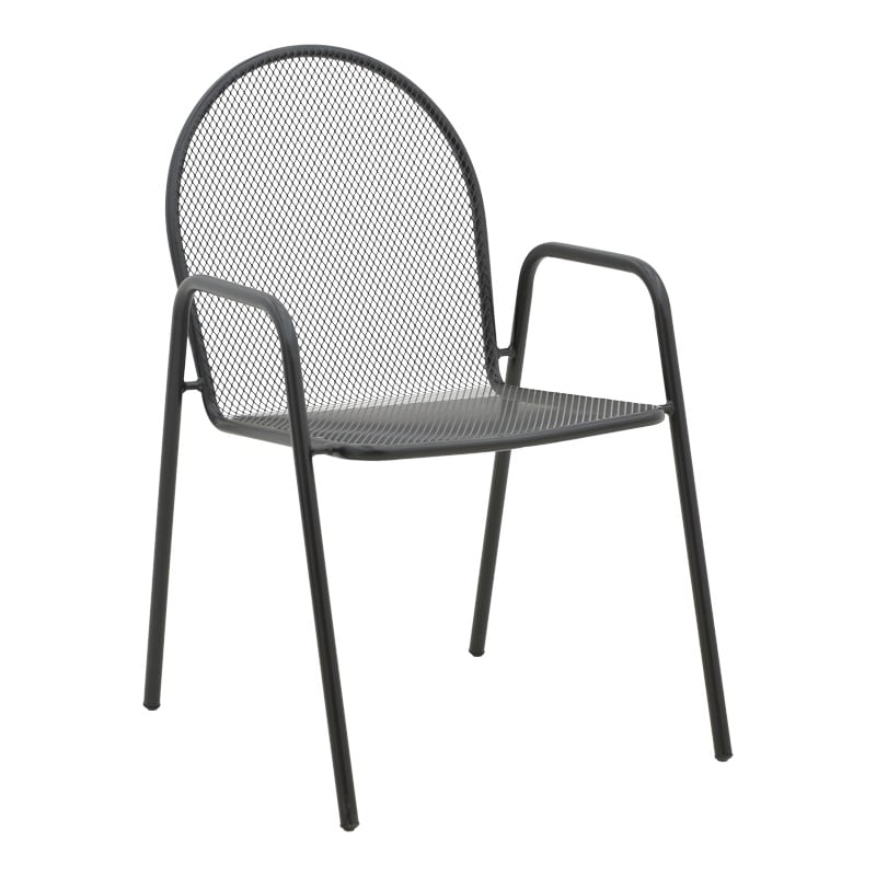 Scaun de gradina Tarete stivuibil metal negru 55x64x86.5 cm