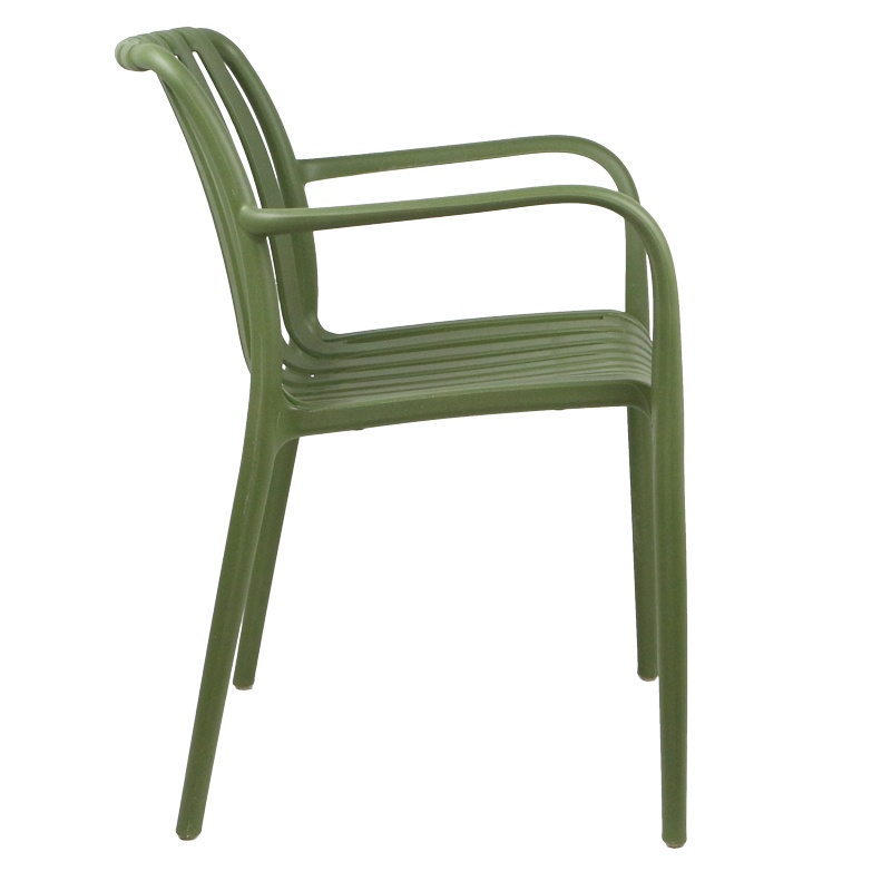 Scaun de gradina Zoi plastic PP verde inchis 58.5x54x80 cm - 2 | YEO