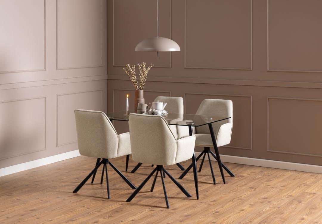Scaun dining Glenda, Bej, 88.5x61x63 cm - Imagine 1