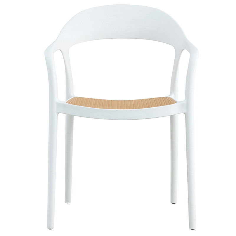 Scaun exterior Ember cu protectie UV plastic bej-alb 52.5x56.5x81cm - 3 | YEO