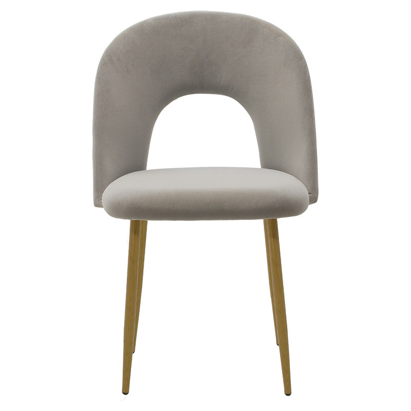 Scaun Jonah catifea gri - picioare culoare lemn natural 55x57x87cm - 3 | YEO