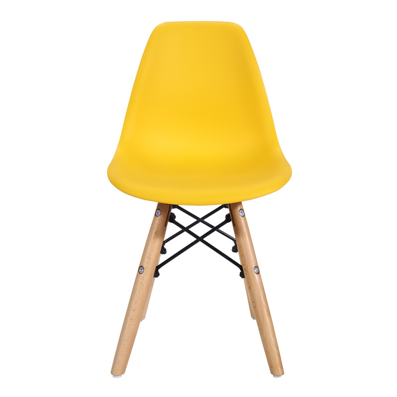 Scaun Julita pentru copii galben din plastic PP si lemn de fag natural 31x35x57.5 cm - 2 | YEO