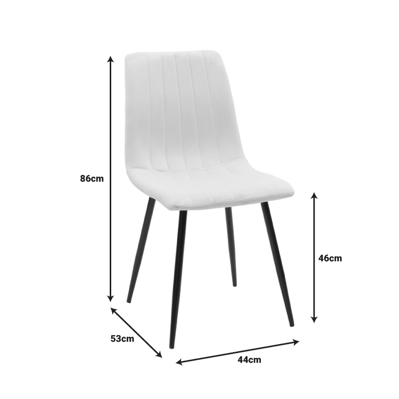 Scaun Noor, Pako World, Catifea, Bej-Negru, 44x53x86 cm